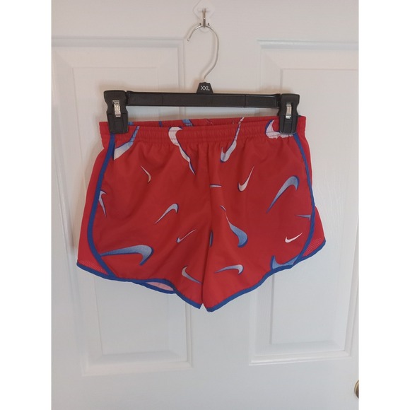 Nike Girls Dri-Fit Tempo Allover Swoosh Print Running Shorts Lined Large‎ Look - Picture 7 of 8